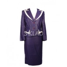 Костюм женский фиолетовый с белыми вставками: сарафан и пиджак