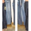 Женские джинсы, темно-синий клеш