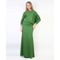 Платье в пол асимметричное зеленого цвета