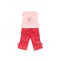 Костюм для девочки, коралловые брюки и розовая футболка