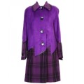 Пальто фиолетовое с подолом-вставкой