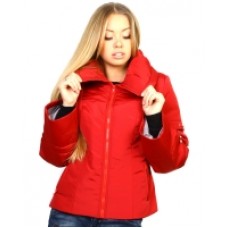 Куртка красная с накладными карманами на рукавах