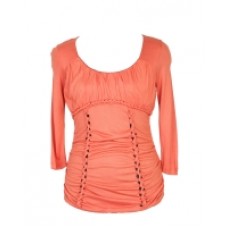 Блузка женская трикотажная Apart оранжевая с текстурной отделкой