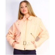 Куртка абрикосового цвета короткая с поясом