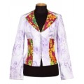 Пиджак однобортный со светлым цветочным рисунком