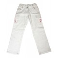 джинсы белые с отделкой из стразов