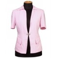 Пиджак однобортный розовый с коротким рукавом