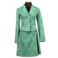 Костюм зеленый текстурный юбка + пиджак