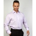 Рубашка мужская, светло розового цвета в белую полоску, длинный рукав